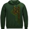 Irish Firefighter Gold Cross Hooded Sweat Shirt - Image 2