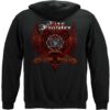 Firefighter Red Wings Rise Above Fear Silver Foil Hooded Sweat Shirt