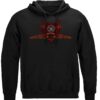 Firefighter Red Wings Rise Above Fear Silver Foil Hooded Sweat Shirt - Image 2