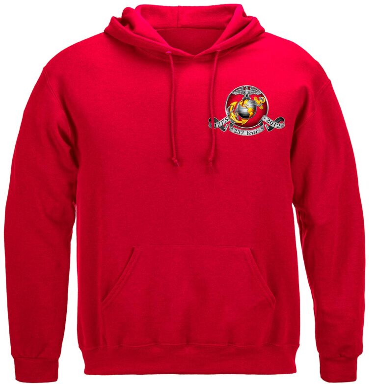 Marine Birthday Shirt Hooded Sweat Shirt - Image 2