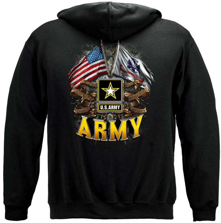 ARMY DOUBLE FLAG US ARMY Hooded Sweat Shirt