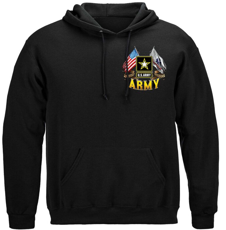 ARMY DOUBLE FLAG US ARMY Hooded Sweat Shirt - Image 2