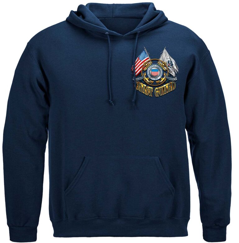 Double Flag Coast Guard Hooded Sweat Shirt - Image 2