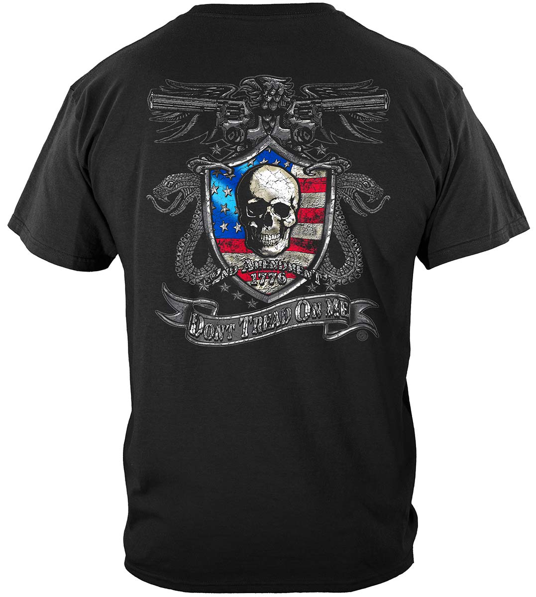 2nd Amendment Don't Tread On Me Silver Foil T-shirt