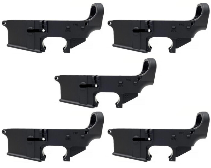 AR-15 80% Black Anodized Forged Lower Receiver | Builder 5 Pack  