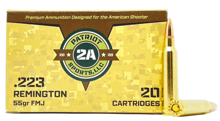 PATRIOT SPORTS 223 55gr Full Metal Jacket Brass 2,000 Rounds